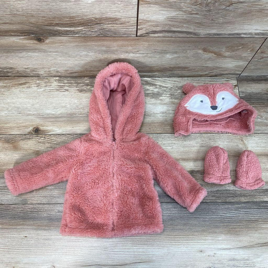 Just One You 3pc Fox Hoodie+ Mittens + Hat Set sz 0-3m - Me 'n Mommy To Be