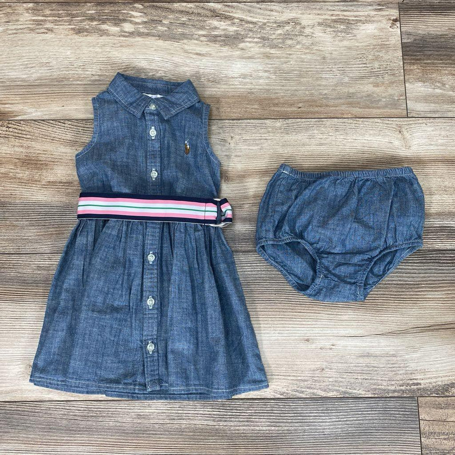 NEW Ralph Lauren 2Pc Chambray Dress & Bloomers sz 6M - Me 'n Mommy To Be