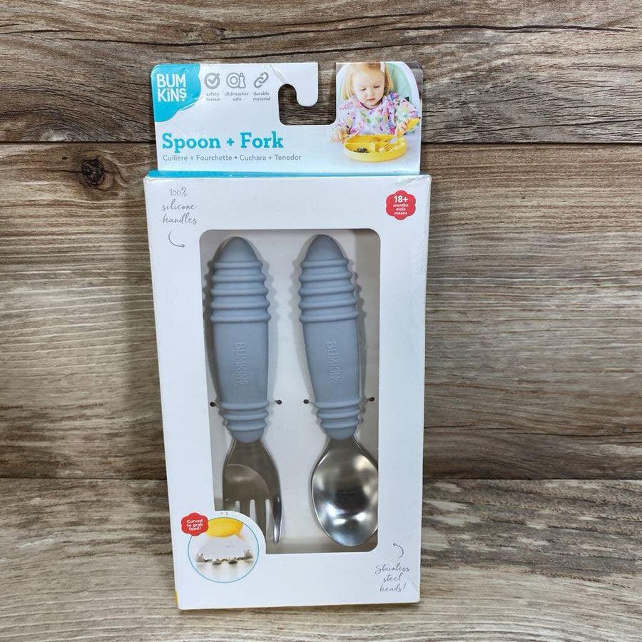 NEW Bumkins Fork and Spoon Set Toddler Utensils - Me 'n Mommy To Be
