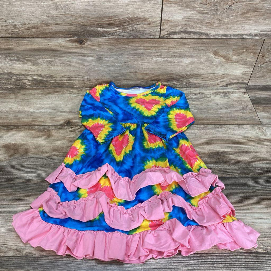 Tie Dye Heart Ruffle Dress sz 4T - Me 'n Mommy To Be