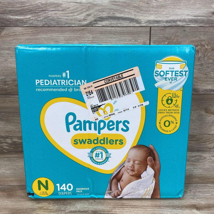 NEW Box of Newborn Pampers Swaddlers, 140ct - Me 'n Mommy To Be