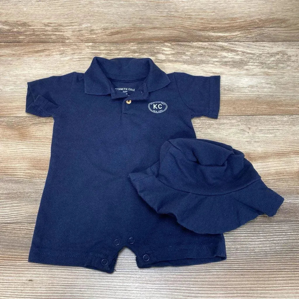 Kenneth Cole 2Pc Shortie Romper & Hat Set sz 3-6m - Me 'n Mommy To Be