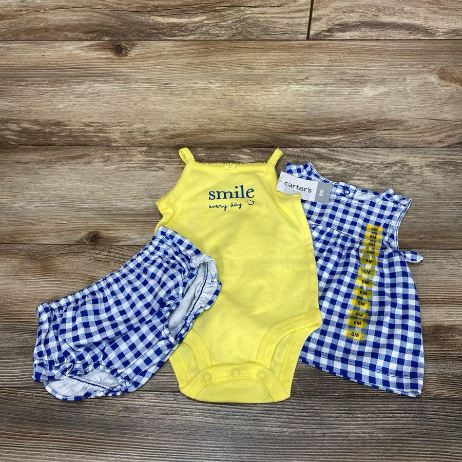 NEW Carter's 3pc Gingham Bodysuit + Dress Set sz 6m - Me 'n Mommy To Be