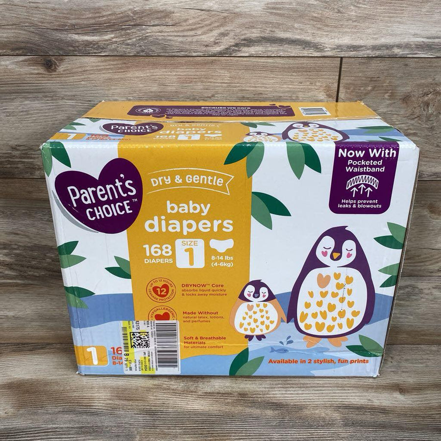 Parent's Choice NEW Box of Diapers, Size 1, 168ct - Me 'n Mommy To Be