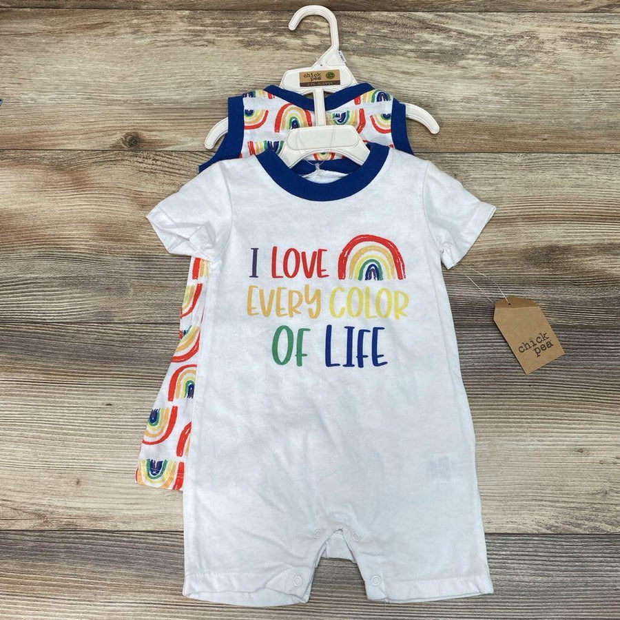 NEW Chick Pea 2Pk Rainbow Romper sz 6-9m - Me 'n Mommy To Be
