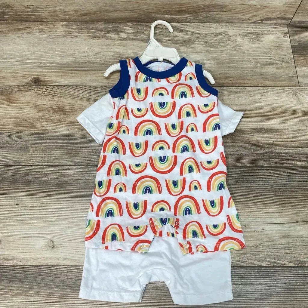 NEW Chick Pea 2Pk Rainbow Romper sz 6-9m - Me 'n Mommy To Be