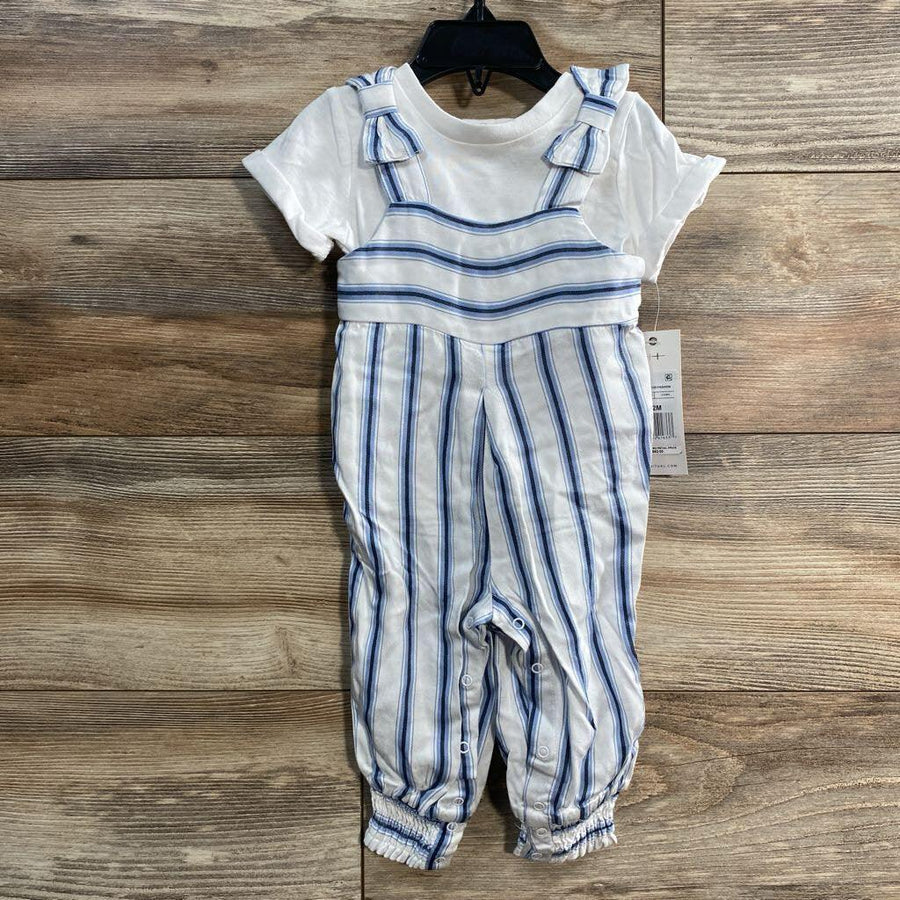 NEW Habitual Girl 2pc Shirt & Striped Jumpsuit sz 12m - Me 'n Mommy To Be