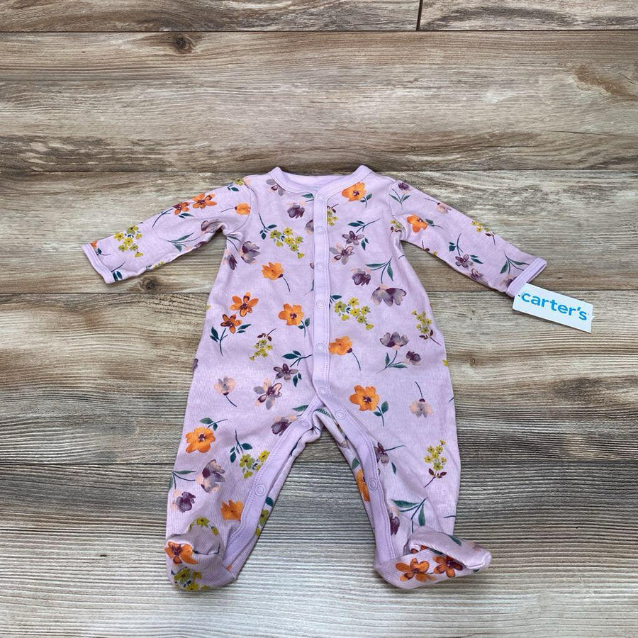 NEW Carter's Floral Snap-Up Ribbed Sleeper sz 3m - Me 'n Mommy To Be