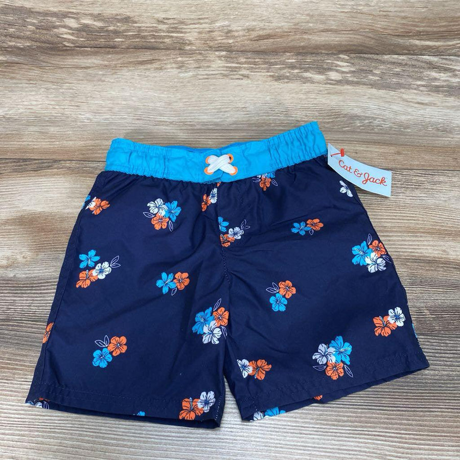 NEW Cat & Jack Floral Swim Trunks sz 4T - Me 'n Mommy To Be