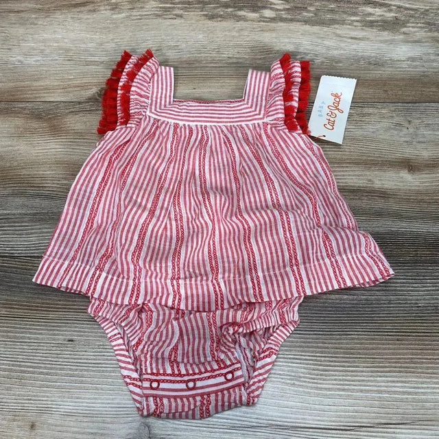 NEW Cat & Jack Tassel Trim Striped Romper sz 3-6m - Me 'n Mommy To Be