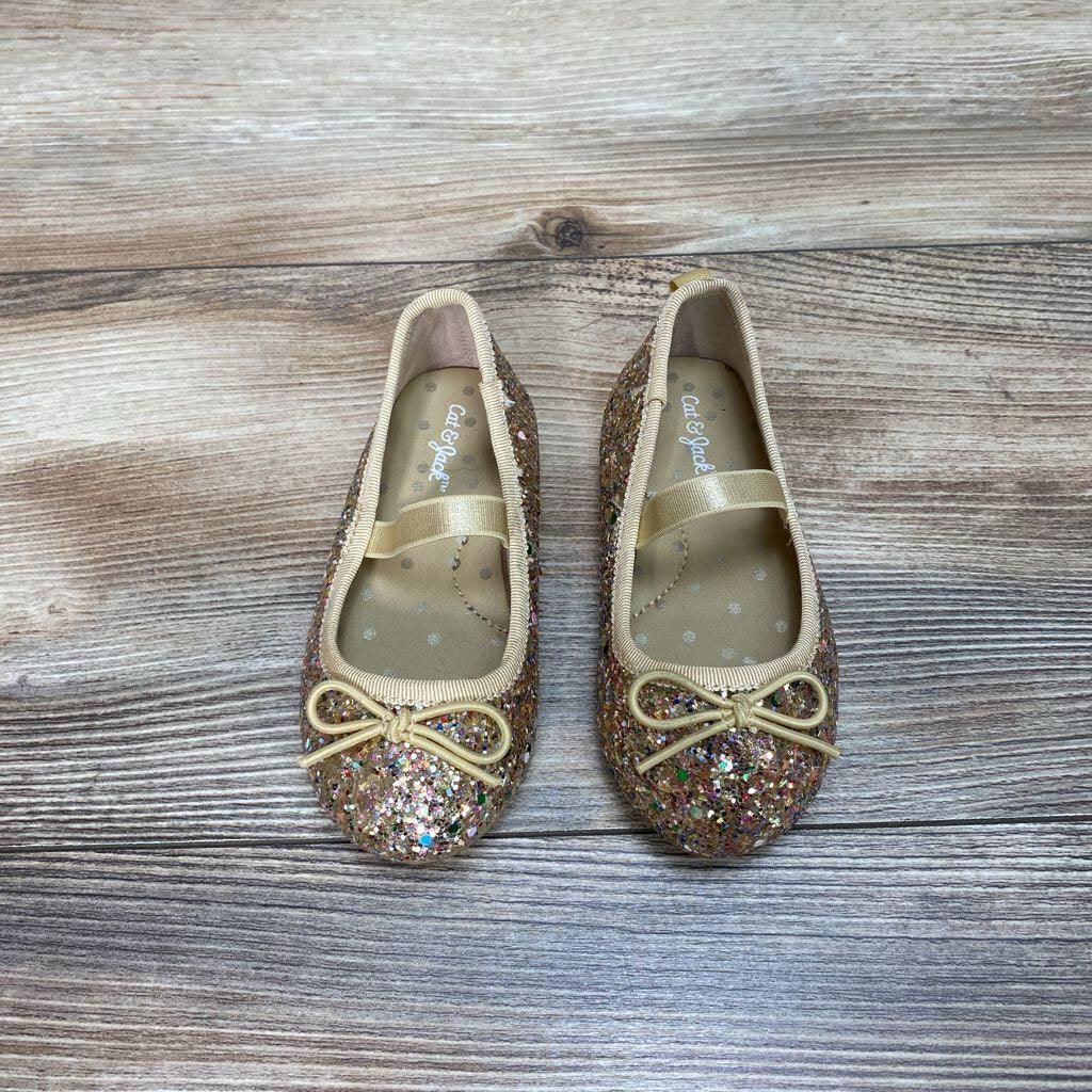 Cat & Jack Lily Glitter Slip-On Ballet Flats sz 6c - Me 'n Mommy To Be