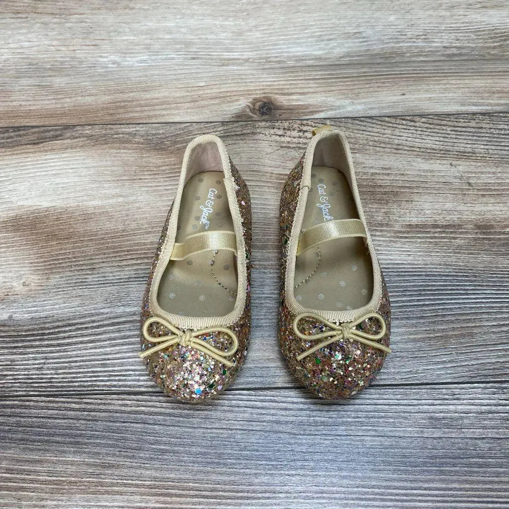 Cat & Jack Lily Glitter Slip-On Ballet Flats sz 6c - Me 'n Mommy To Be