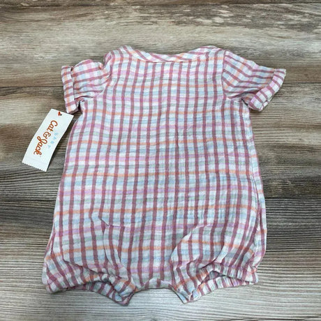 NEW Cat & Jack Plaid Henley Romper sz 3-6m - Me 'n Mommy To Be