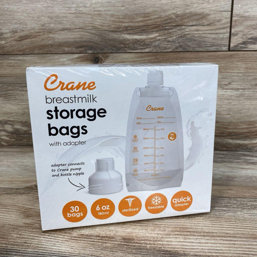 NEW Crane 30ct. Breastmilk Storage Bags 6oz - Me 'n Mommy To Be
