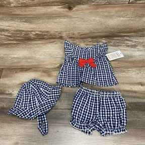 NEW Just One You 3pc Gingham Top + Shorts + Hat sz NB - Me 'n Mommy To Be