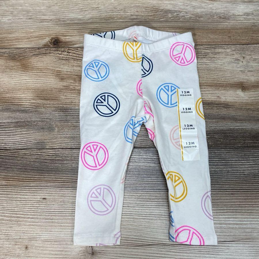 NEW Cat & Jack Peace Sign Print Leggings sz 12m - Me 'n Mommy To Be