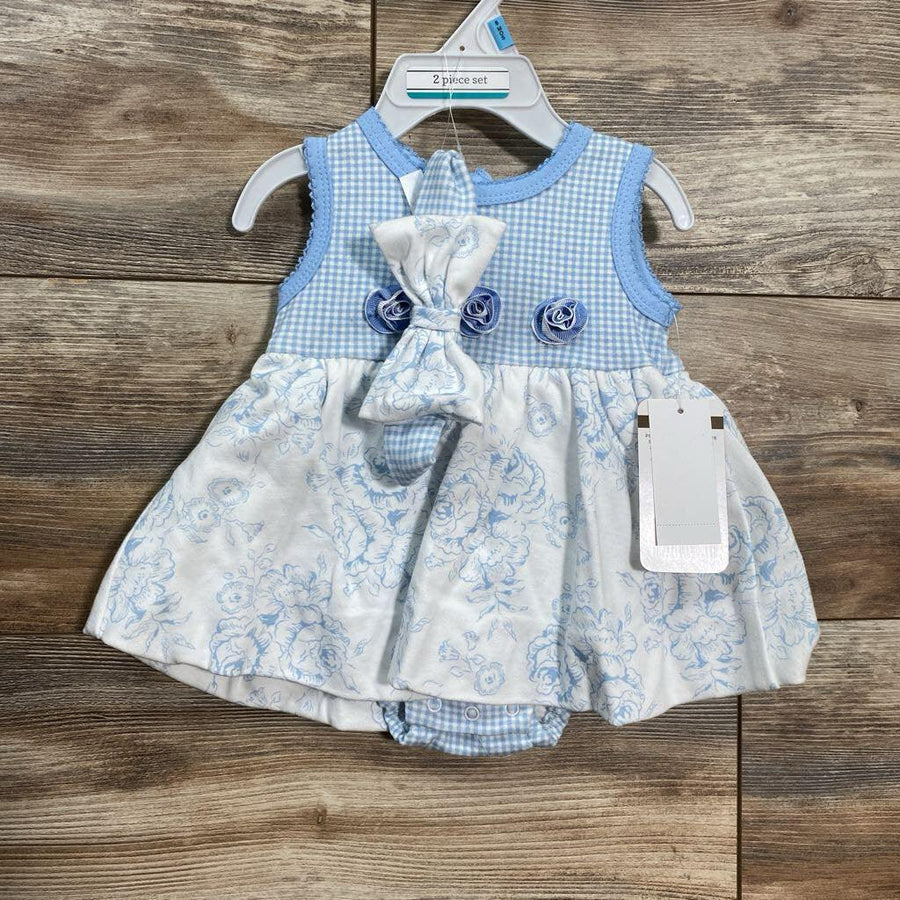 NEW Baby Starters Floral Bodysuit Dress & Headband sz 6m - Me 'n Mommy To Be