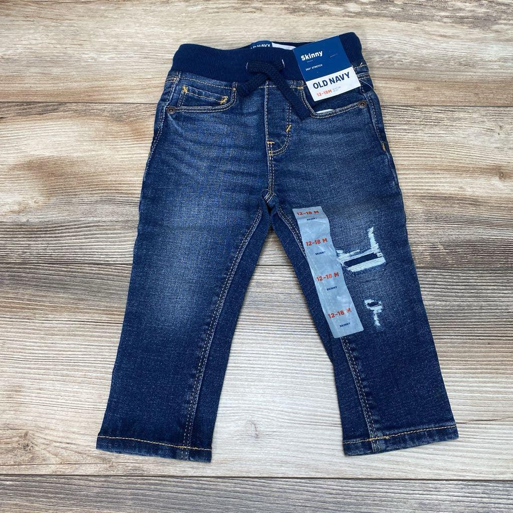 NEW Old Navy Rib-Knit Waist Skinny 360° Stretch Distressed Jeans sz 12-18m - Me 'n Mommy To Be