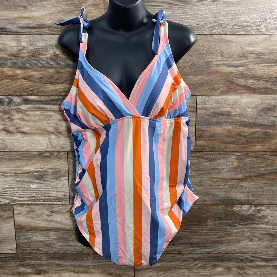 NEW Isabel Maternity 1Pc Striped Swimsuit sz XXL - Me 'n Mommy To Be