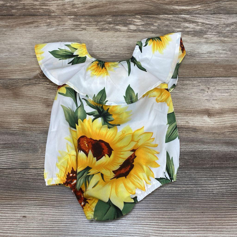 Sunflower Shortie Romper sz 6m - Me 'n Mommy To Be