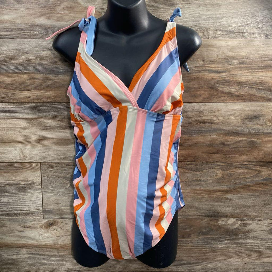 NEW Isabel Maternity 1Pc Striped Swimsuit sz XL - Me 'n Mommy To Be