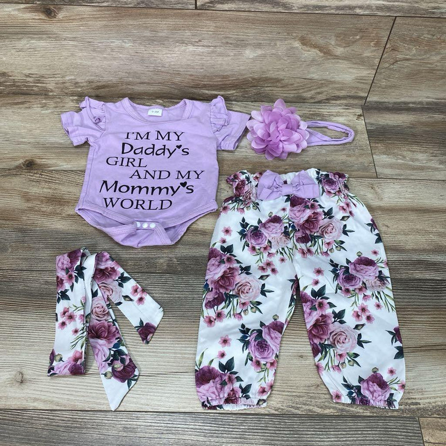 4 Pc Daddy's Girl Mommy's World Outfit sz 0-3m - Me 'n Mommy To Be
