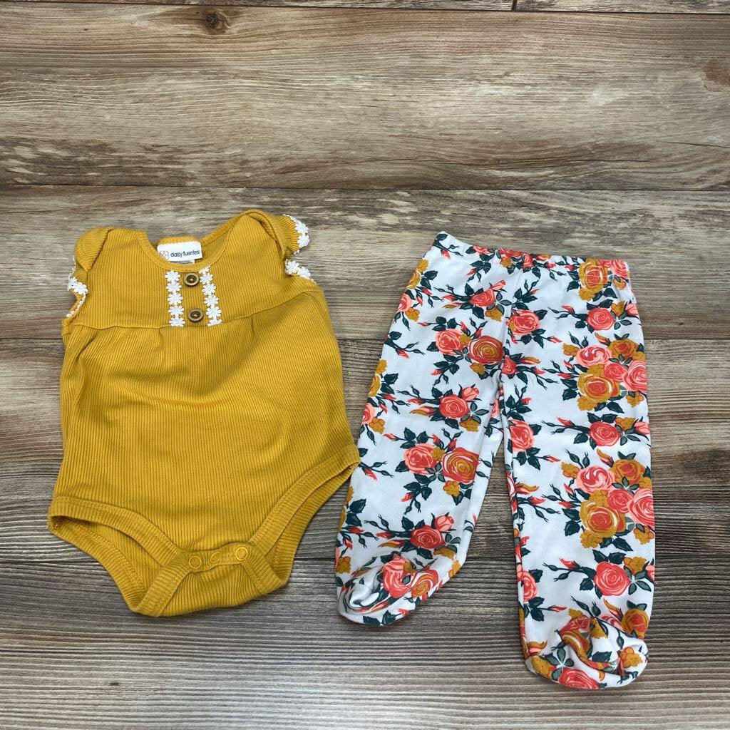 Daisy Fuentes 2Pc Ribbed Bodysuit & Pants sz 6-9m - Me 'n Mommy To Be