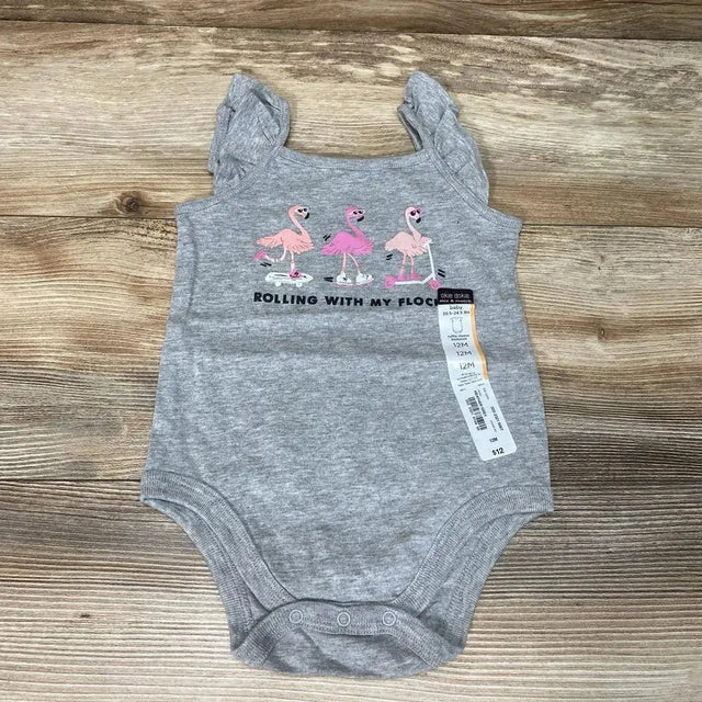 NEW Okie Dokie Flamingo Bodysuit sz 12m - Me 'n Mommy To Be