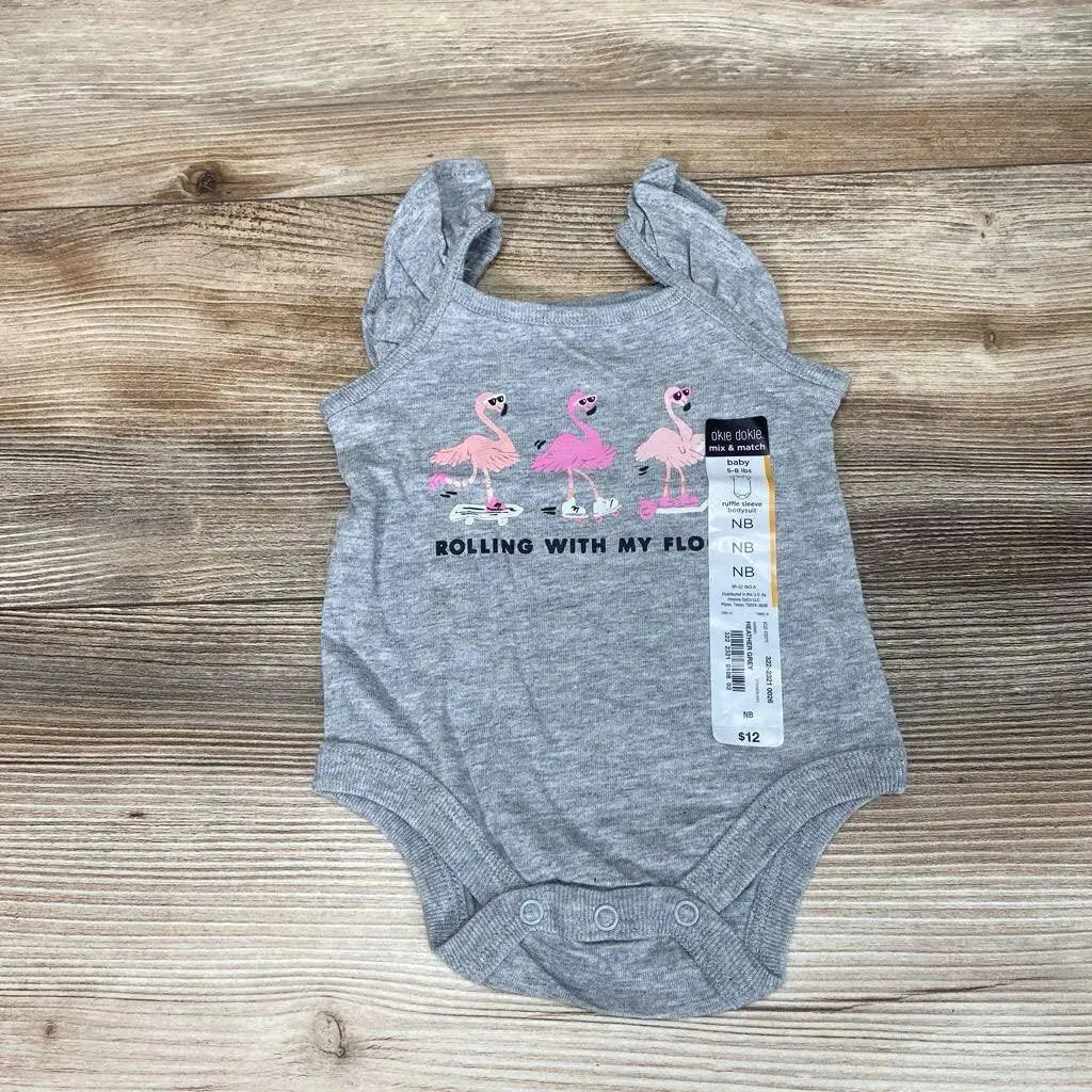 NEW Okie Dokie Flamingo Bodysuit sz NB - Me 'n Mommy To Be