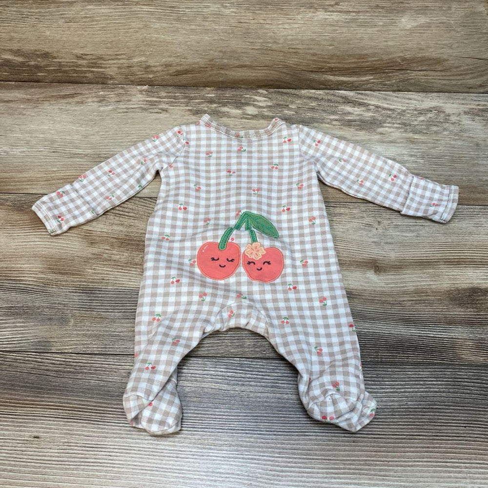 Carter's Gingham Cherry Sleeper sz NB - Me 'n Mommy To Be