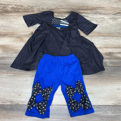 Sunflower Babies Thin Blue Line Love Dress & Legging Set sz 12m - Me 'n Mommy To Be