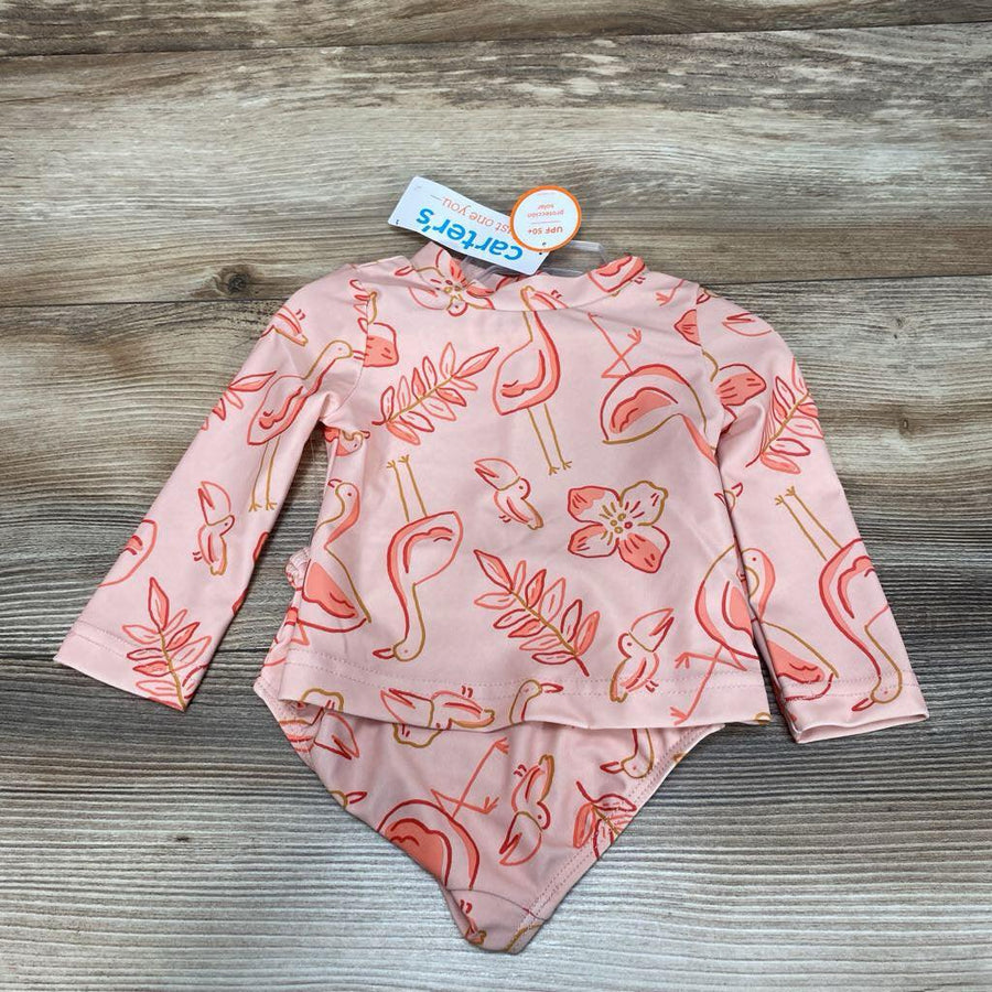 NEW Just One You 2pc Flamingo Rashguard Swimsuit sz 6m - Me 'n Mommy To Be