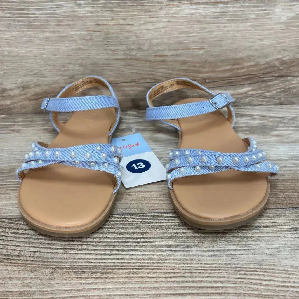 NEW Cat & Jack Cassie Ankle Strap Pearl Sandals sz 13c - Me 'n Mommy To Be