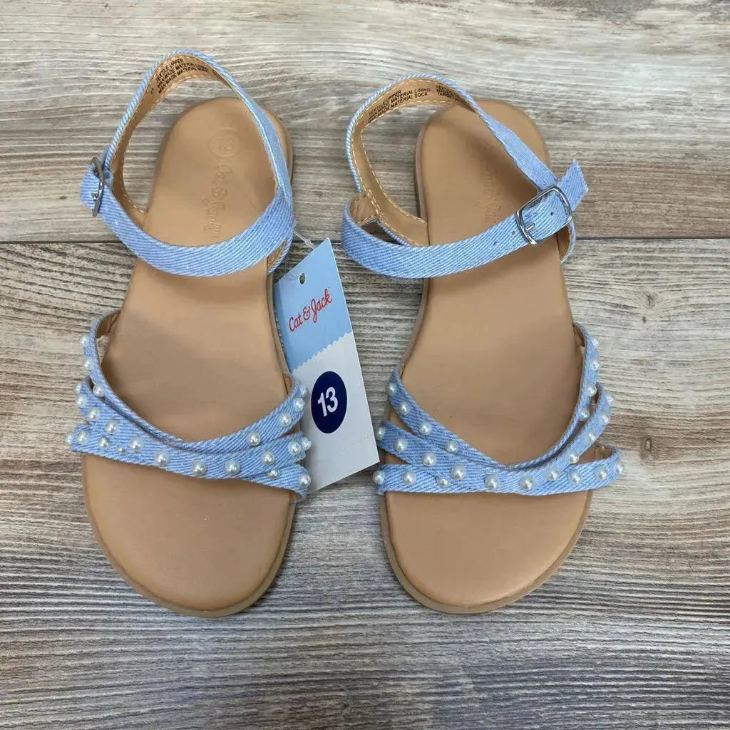 NEW Cat & Jack Cassie Ankle Strap Pearl Sandals sz 13c - Me 'n Mommy To Be