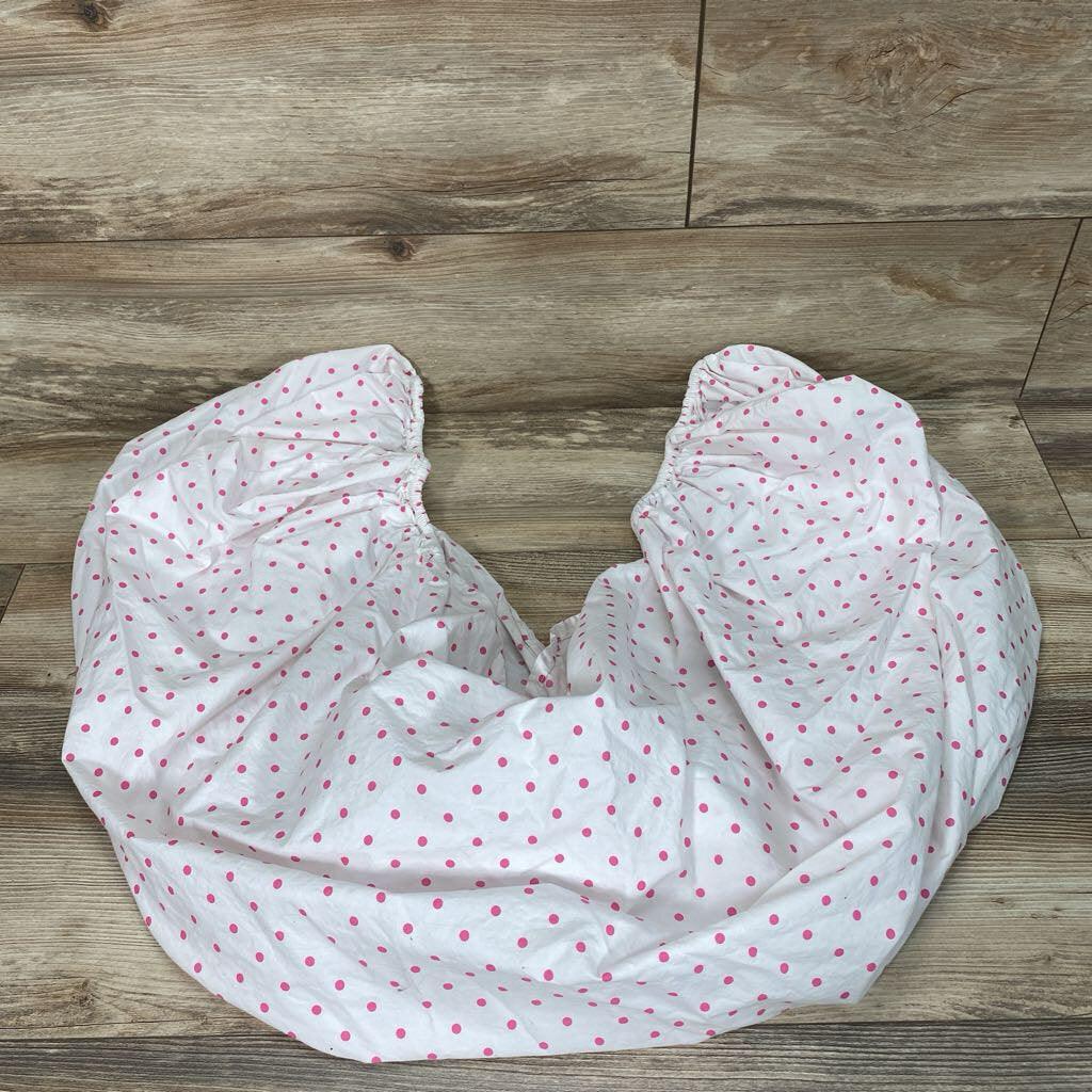 Pottery Barn Kids Organic Crib Fitted Sheet Pink Polk Dots - Me 'n Mommy To Be
