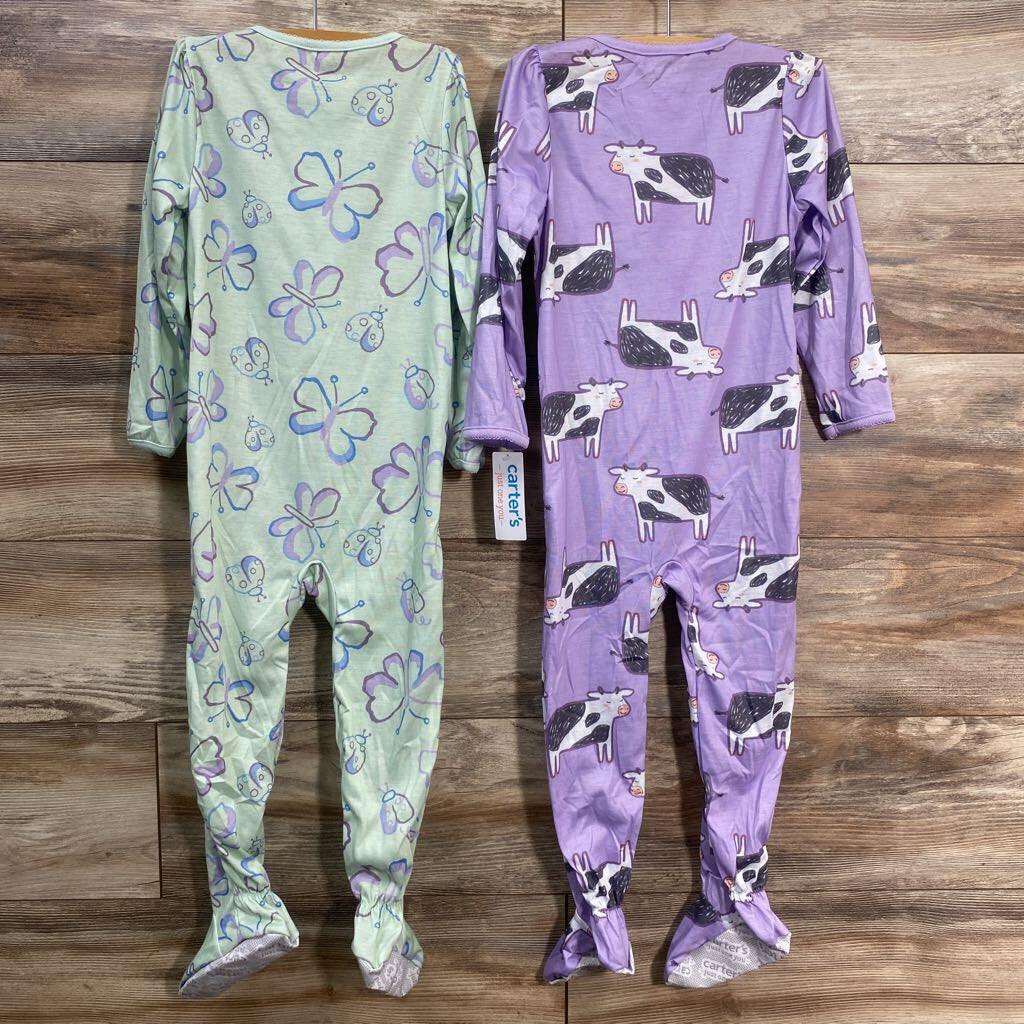 NEW Just One You 2Pk Cows Print & Butterflies Print Sleepers sz 4T - Me 'n Mommy To Be