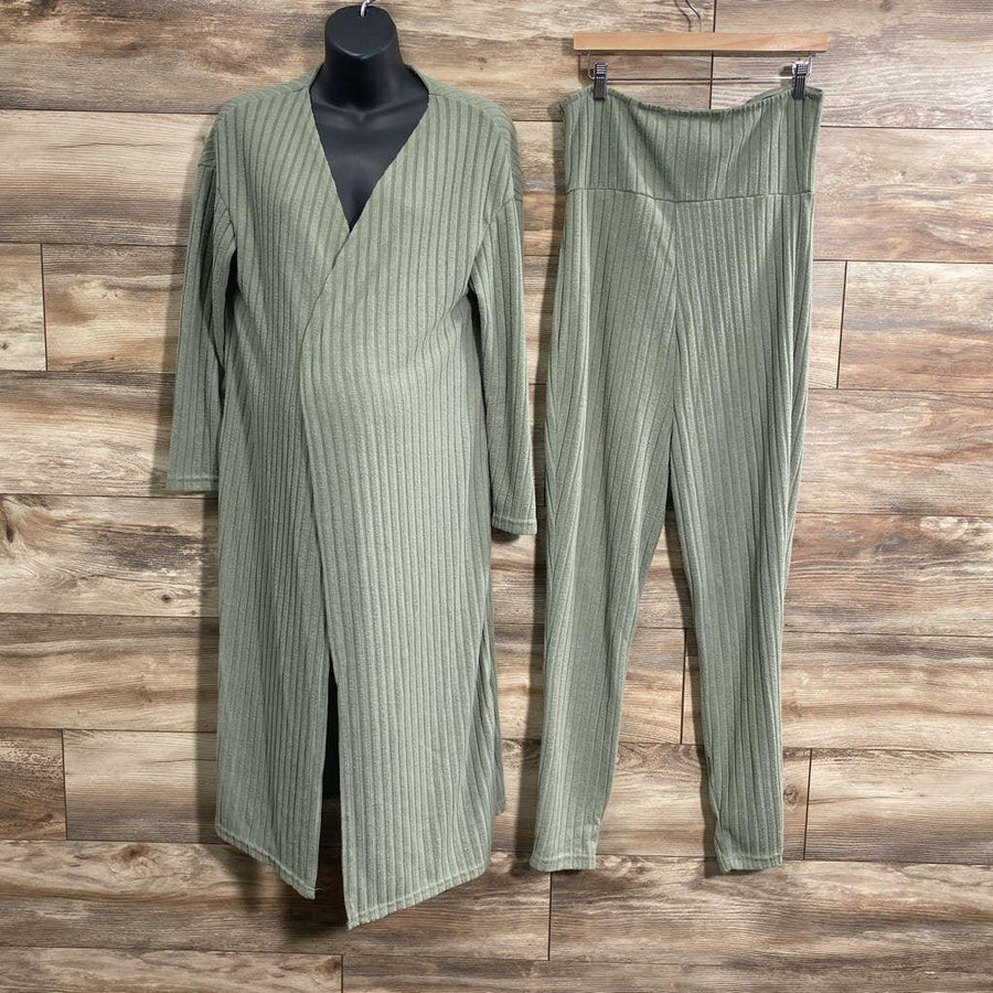 Shein Maternity 2pc Ribbed Jacket & Pants sz Large - Me 'n Mommy To Be
