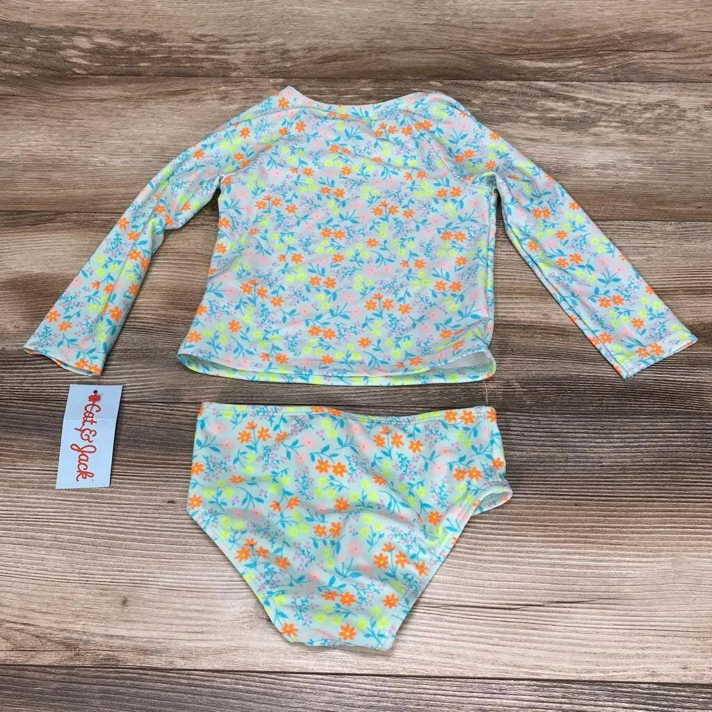 NEW Cat & Jack 2pc Floral Rashguard Set sz 3T - Me 'n Mommy To Be