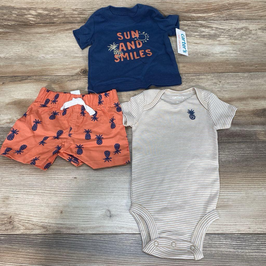 NEW Just One You 3pc Sun And Smiles Short Set sz 3m - Me 'n Mommy To Be