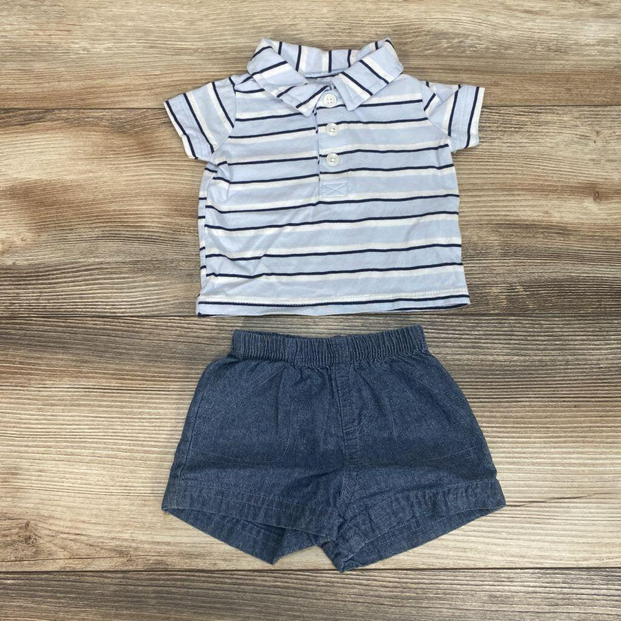 Carter's 2Pc Henley Shirt & Shorts Set sz NB - Me 'n Mommy To Be