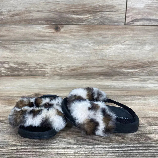 Feet City Faux Fur Slides With Back Strap sz 6c - Me 'n Mommy To Be