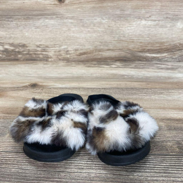Feet City Faux Fur Slides With Back Strap sz 6c - Me 'n Mommy To Be