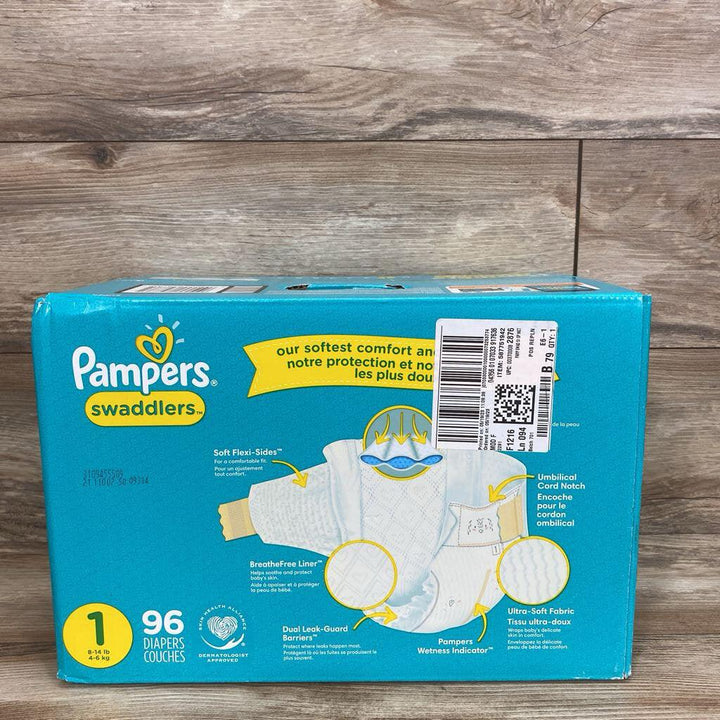 NEW Box of Pampers Swaddlers Diapers Sz 1 96ct - Me 'n Mommy To Be
