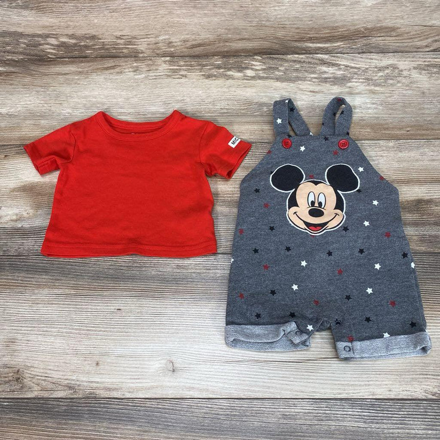 Disney Baby 2pc Mickey Mouse Shortalls sz 3-6M - Me 'n Mommy To Be