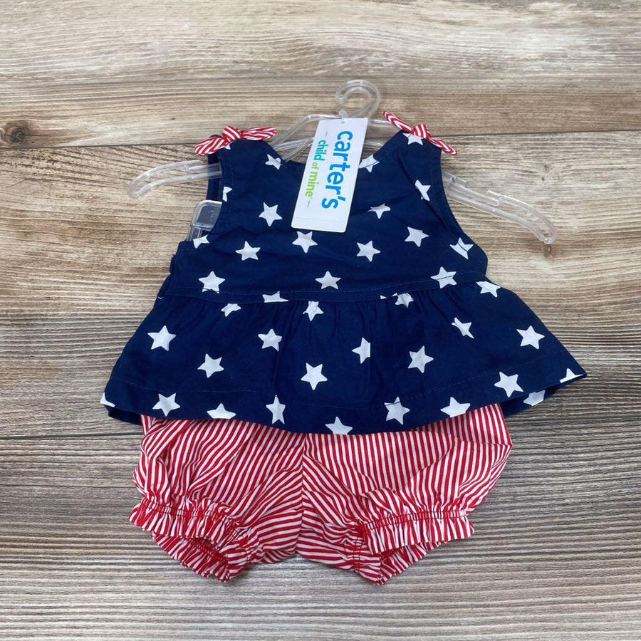 NEW Child Of Mine 2pc Stars & Stripes Top & Shorts sz PREEMIE - Me 'n Mommy To Be