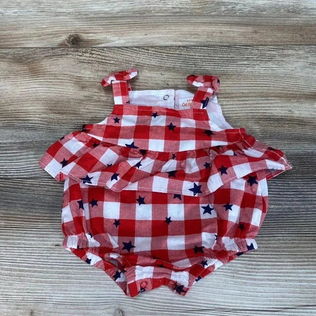 Cat & Jack Gingham Stars Bubble Romper sz NB - Me 'n Mommy To Be