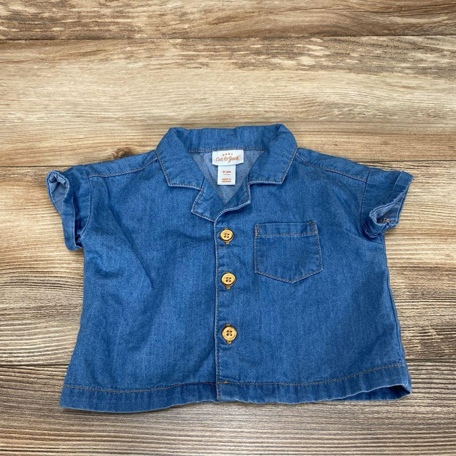 Cat & Jack Chambray Button Up Shirt sz 0-3m - Me 'n Mommy To Be