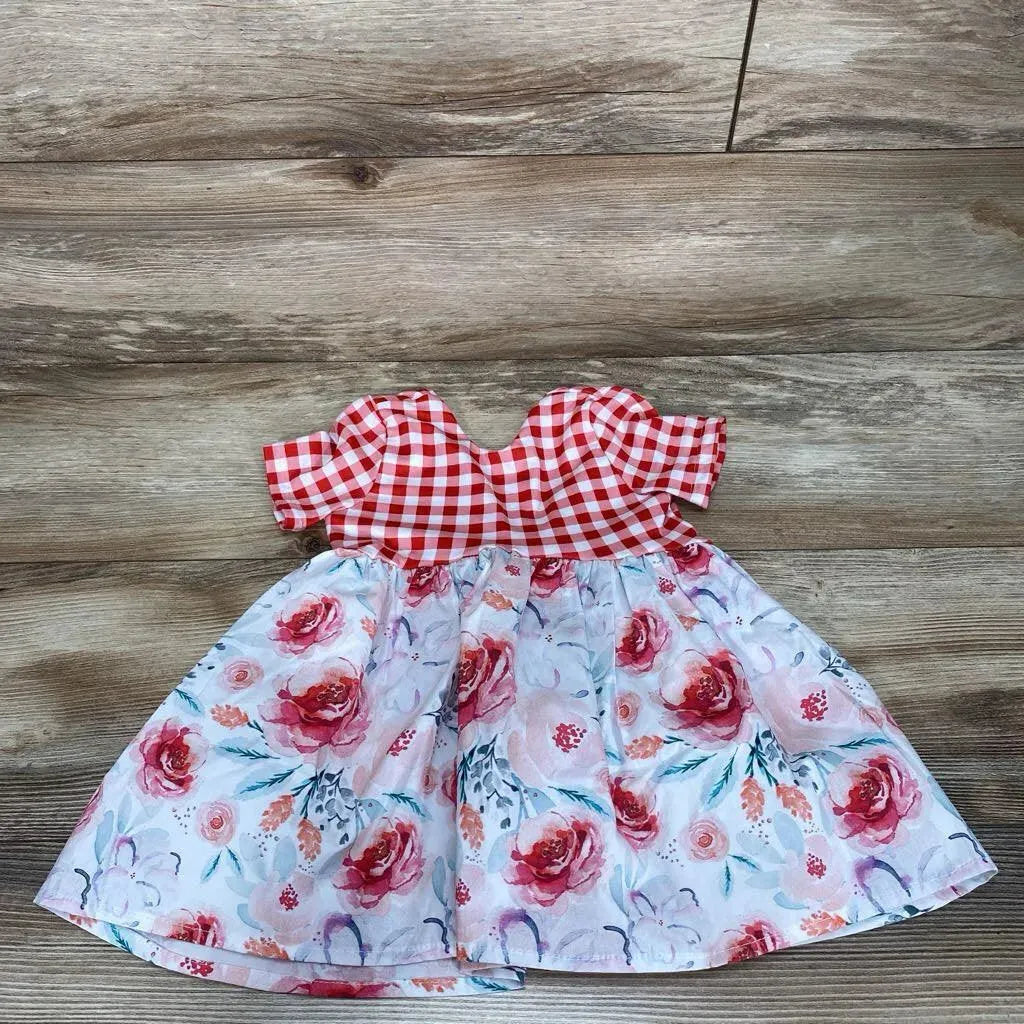 Handmade Gingham Floral Dress sz 18m - Me 'n Mommy To Be