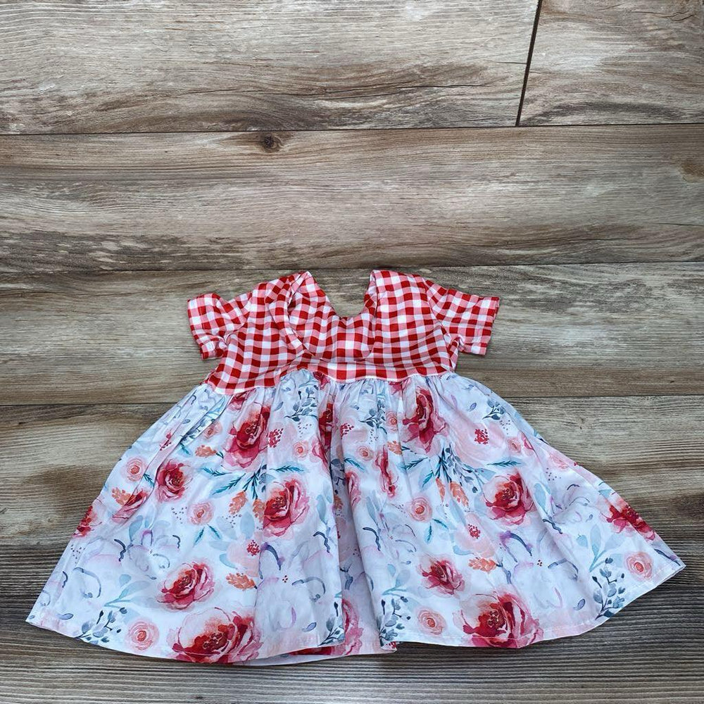 Handmade Gingham Floral Dress sz 18m - Me 'n Mommy To Be