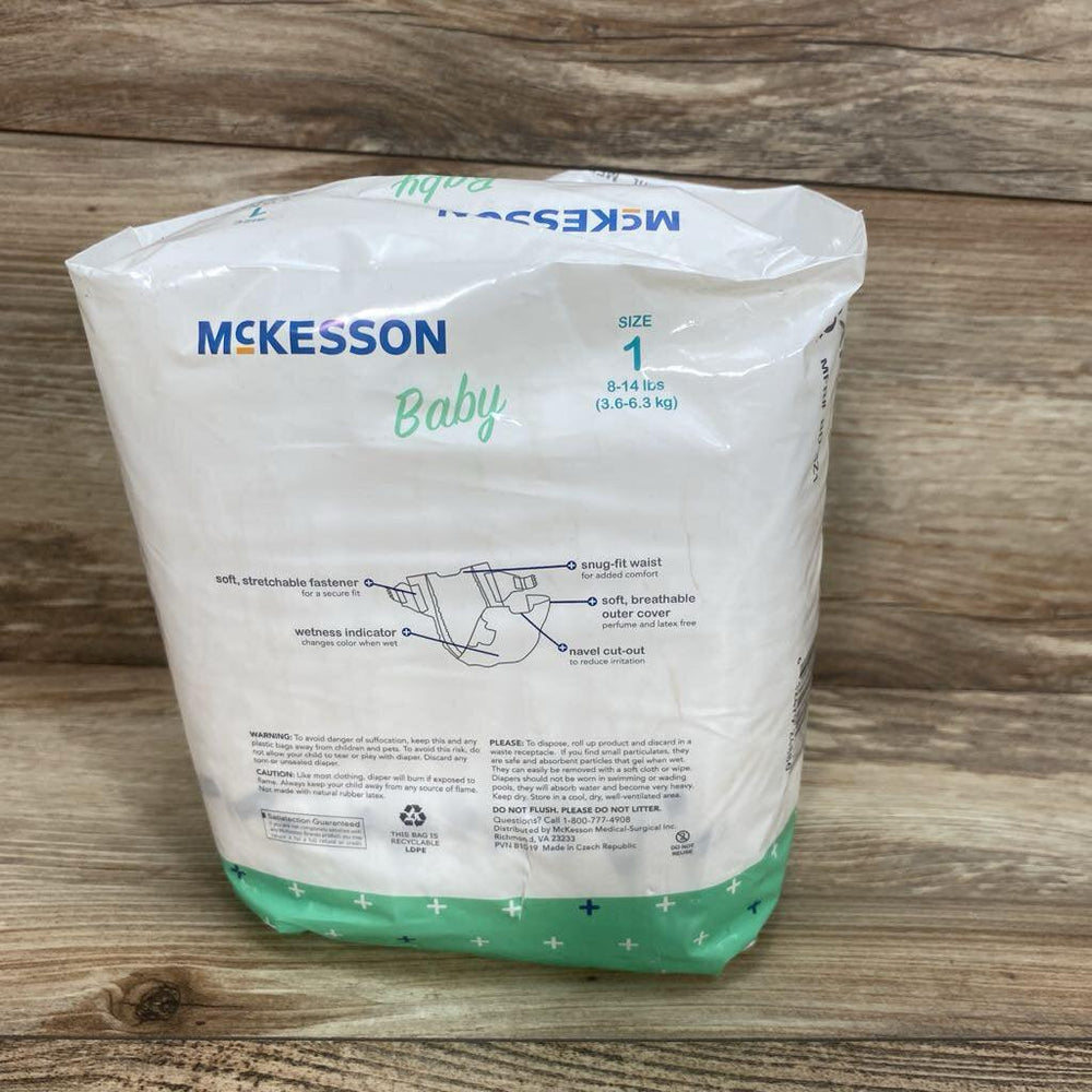 NEW McKesson Baby Diapers, 20ct Size 1 - Me 'n Mommy To Be